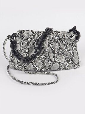 BNWT Python Snake Print Chunky Chain Accent Crossbody Swing Bag